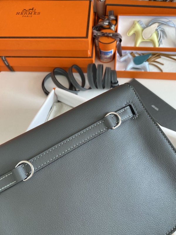 Сумка кожаная Kelly danse II Silver 22 см фото 4