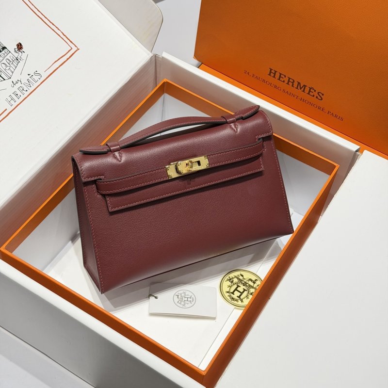 A bag leather Kelly Pochett Swift 22 cm фото 9