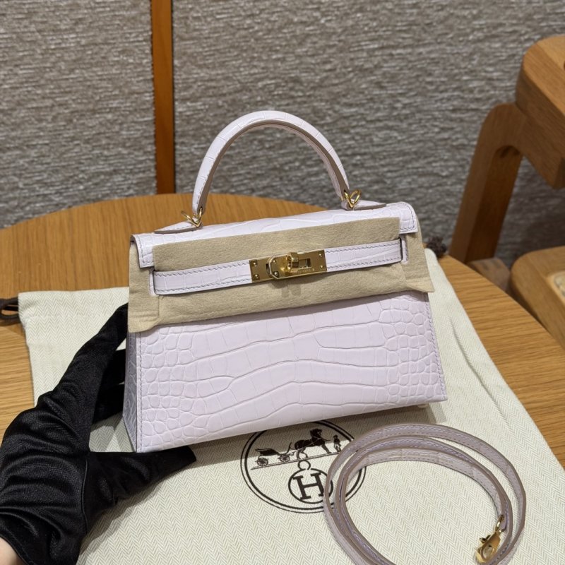 Сумка кожаная Mini Kelly 19 см в коже крокодила