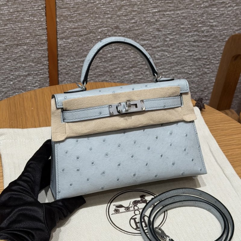 Сумка кожаная Mini Kelly 19 см в коже страуса