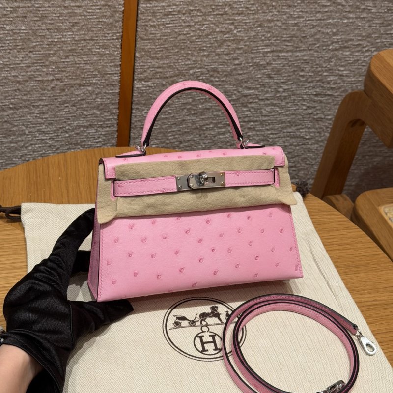 Сумка кожаная Mini Kelly 19 см в коже страуса