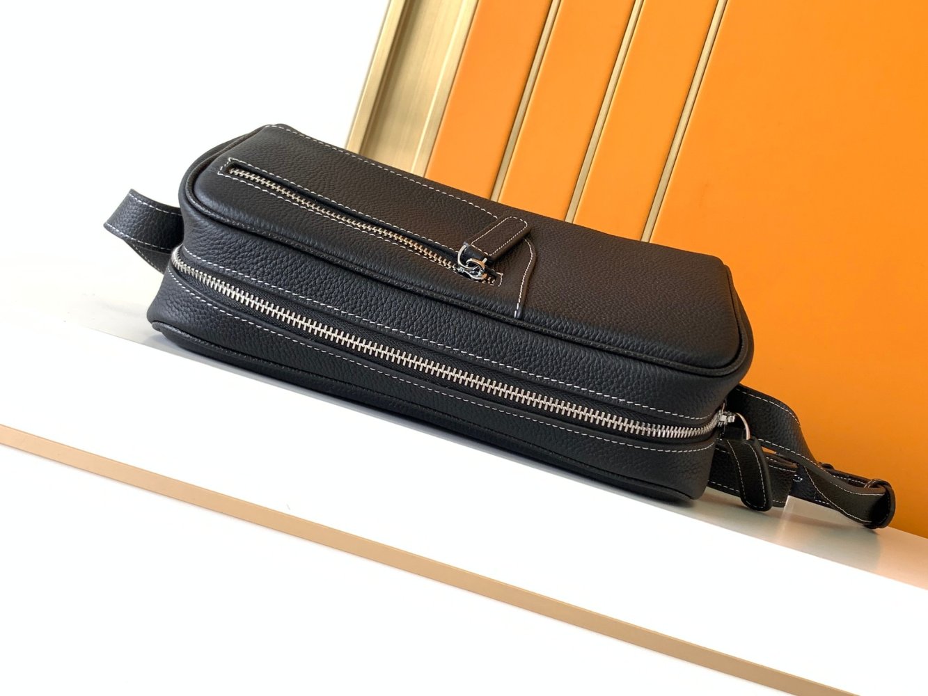 A bag leather men's 28 cm фото 5