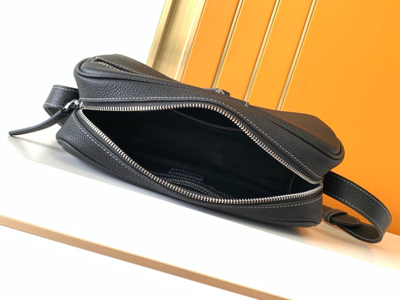 A bag leather men's 28 cm фото 8