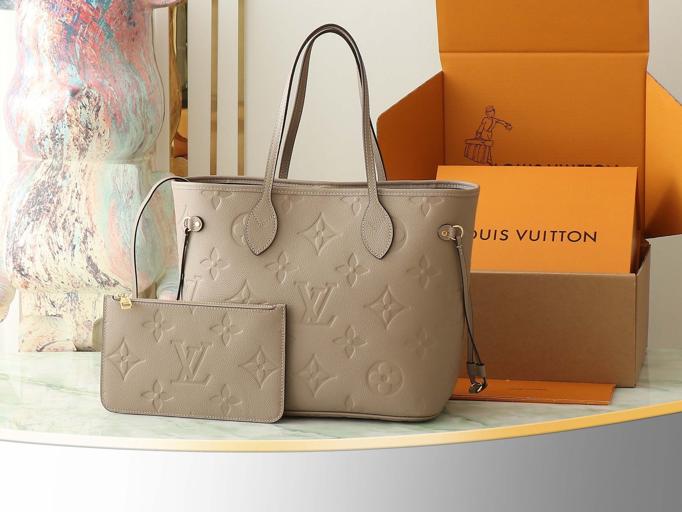 Сумка кожаная Neverfull Medium 31 см