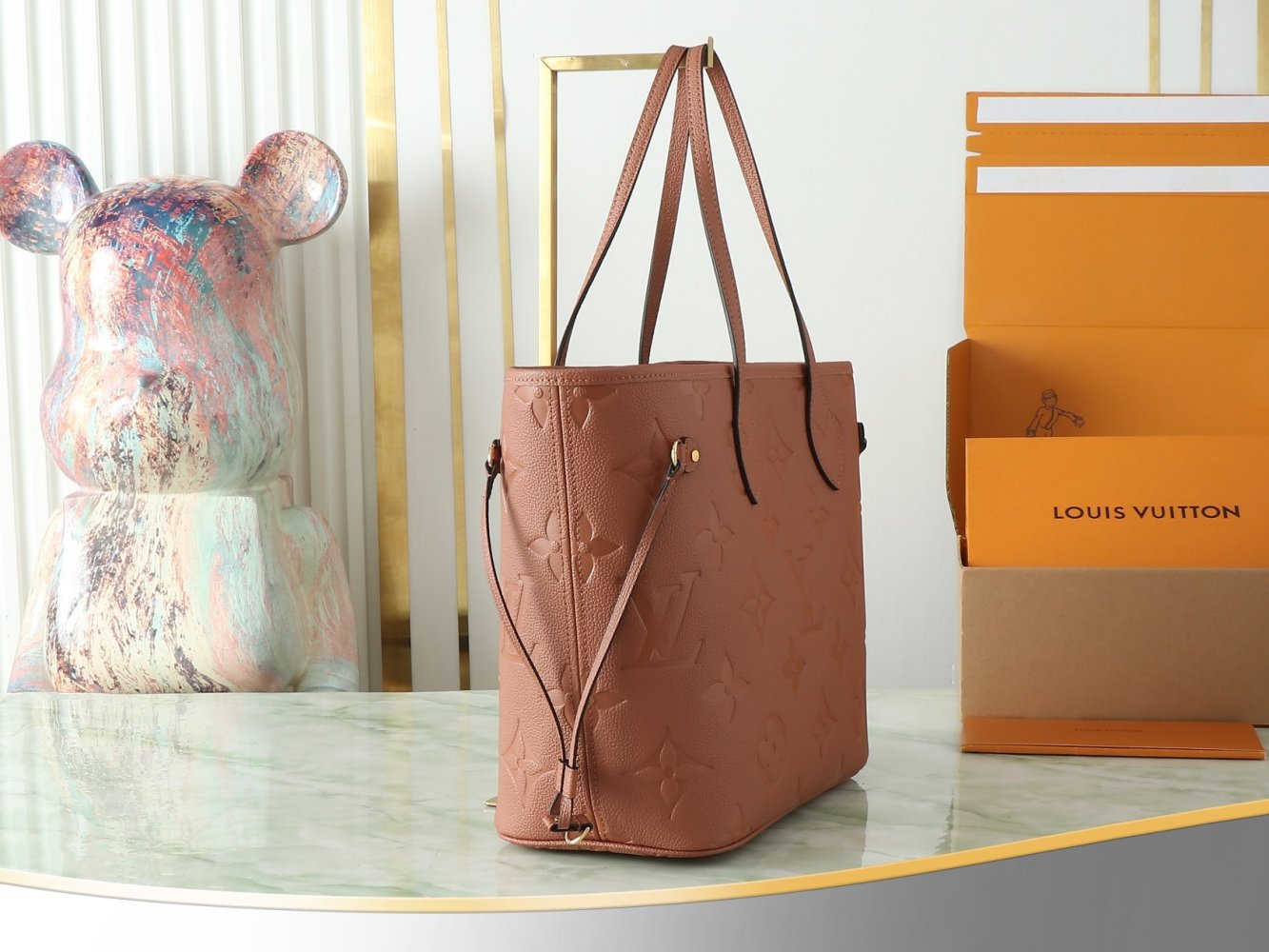 Сумка кожаная Neverfull Medium 31 см фото 3