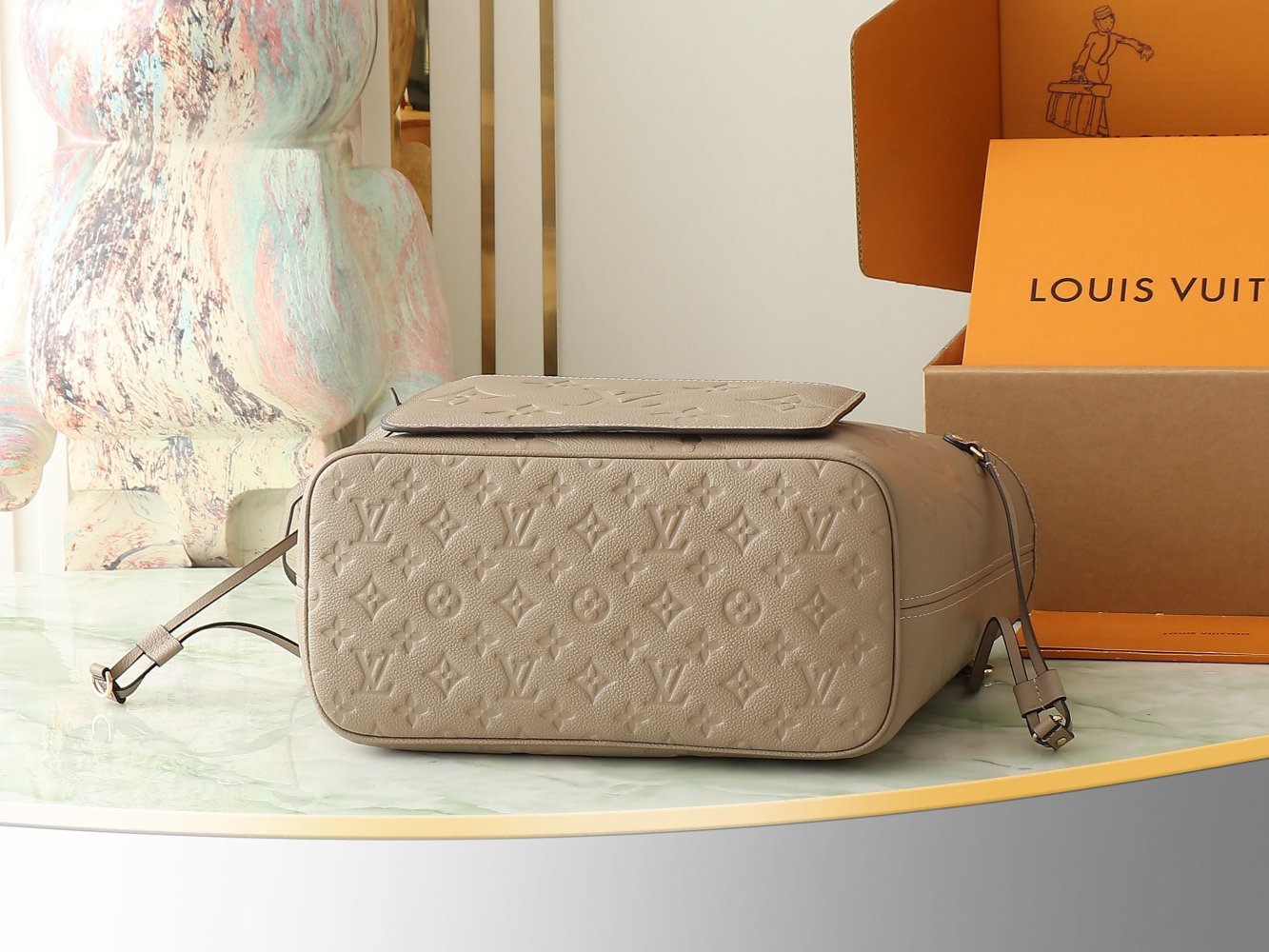 Сумка кожаная Neverfull Medium 31 см фото 4