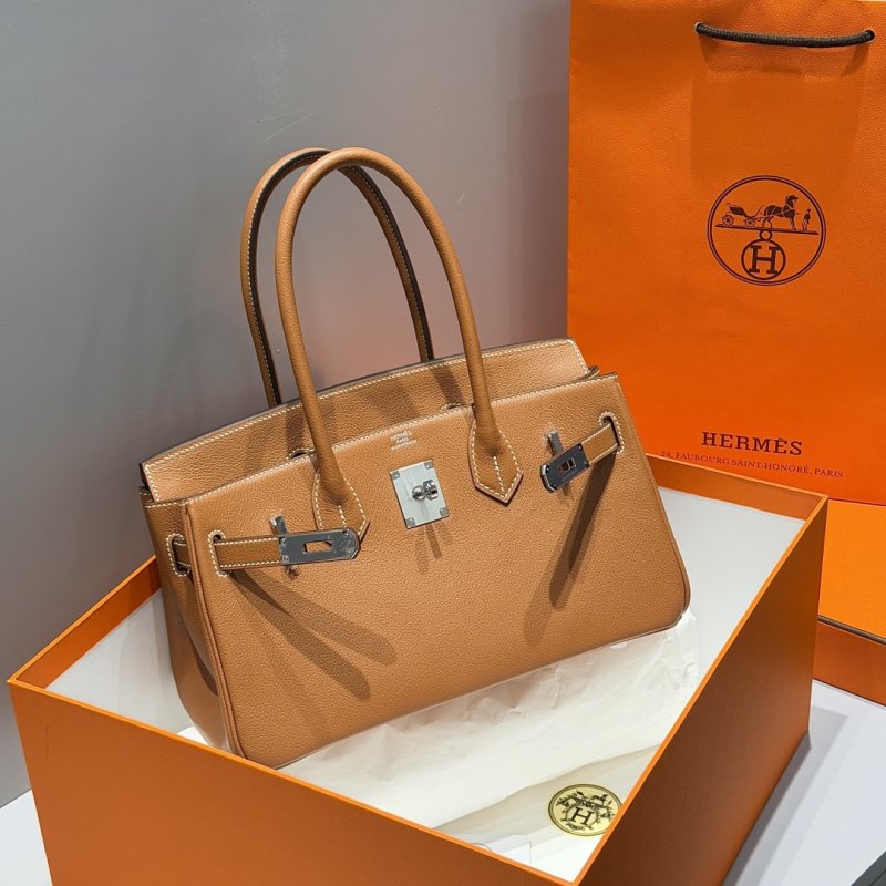 Сумка кожаная Shoulder Birkin Silver 29 см фото 2