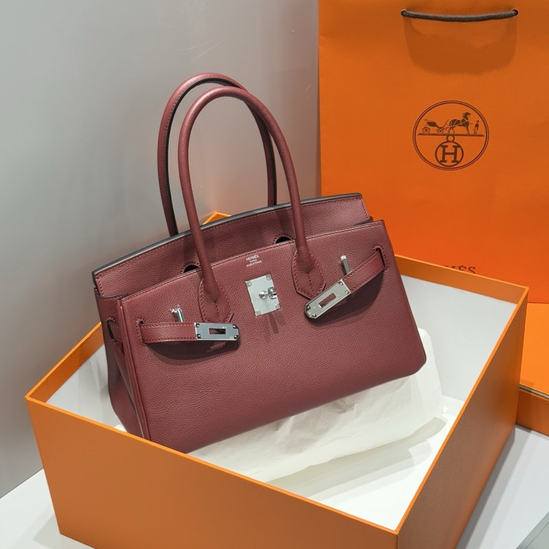 Сумка кожаная Shoulder Birkin Silver 29 см фото 2