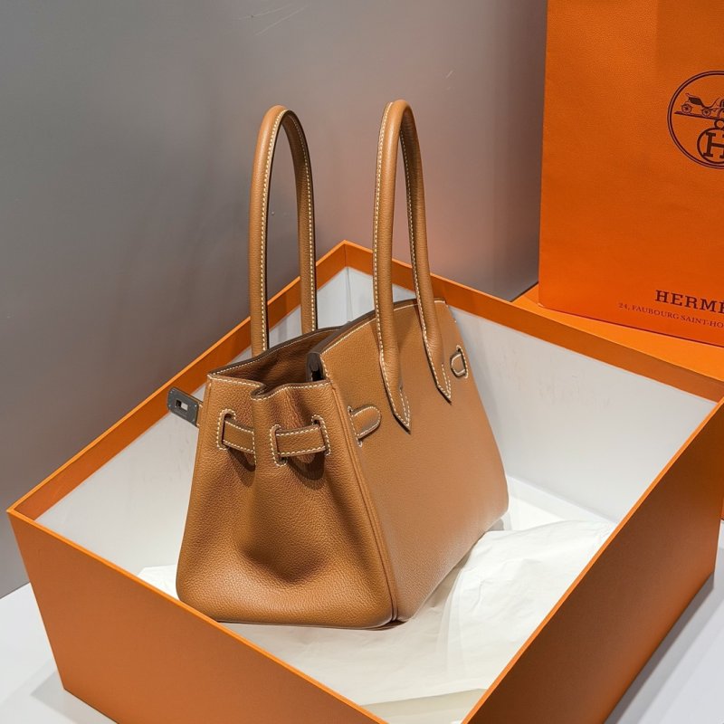 Сумка кожаная Shoulder Birkin Silver 29 см фото 3