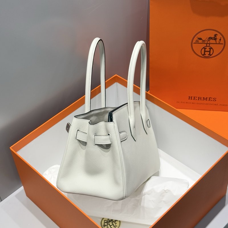 Сумка кожаная Shoulder Birkin Silver 29 см фото 3