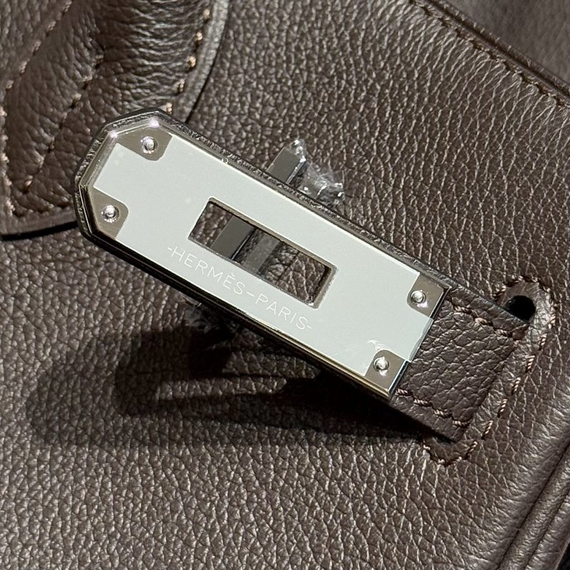 Сумка кожаная Shoulder Birkin Silver 29 см фото 4