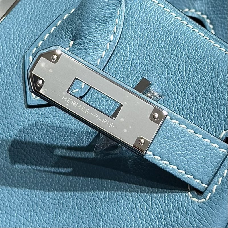 Сумка кожаная Shoulder Birkin Silver 29 см фото 4