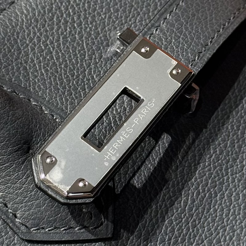 Сумка кожаная Shoulder Birkin Silver 29 см фото 4