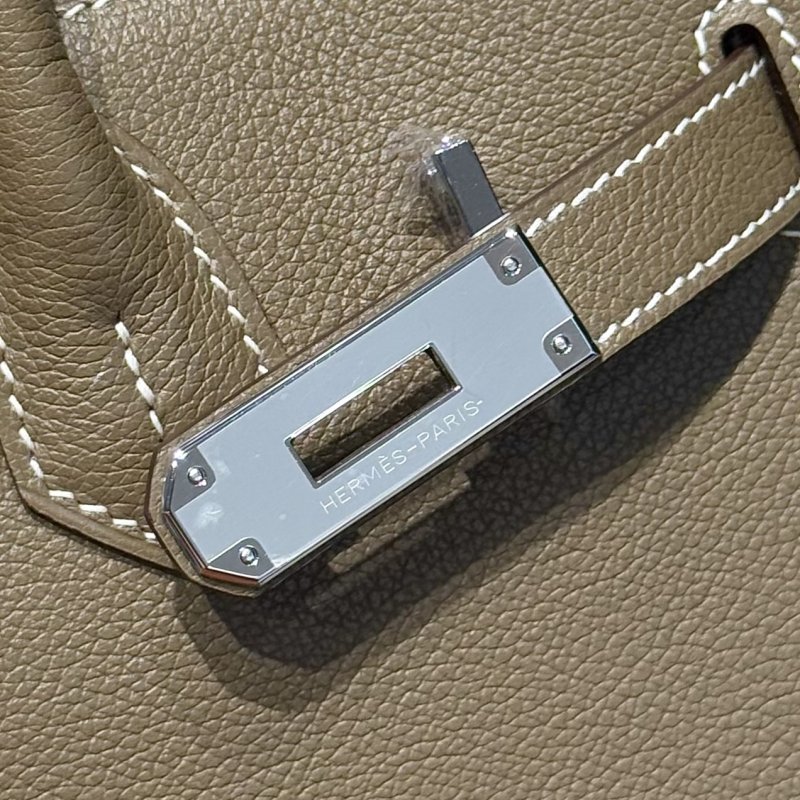 Сумка кожаная Shoulder Birkin Silver 29 см фото 5