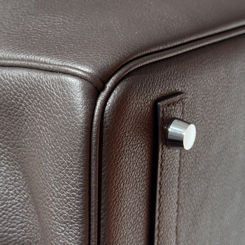 Сумка кожаная Shoulder Birkin Silver 29 см фото 6