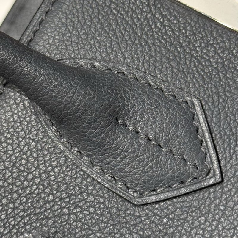 Сумка кожаная Shoulder Birkin Silver 29 см фото 7