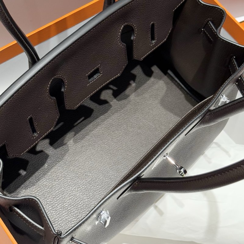 Сумка кожаная Shoulder Birkin Silver 29 см фото 9