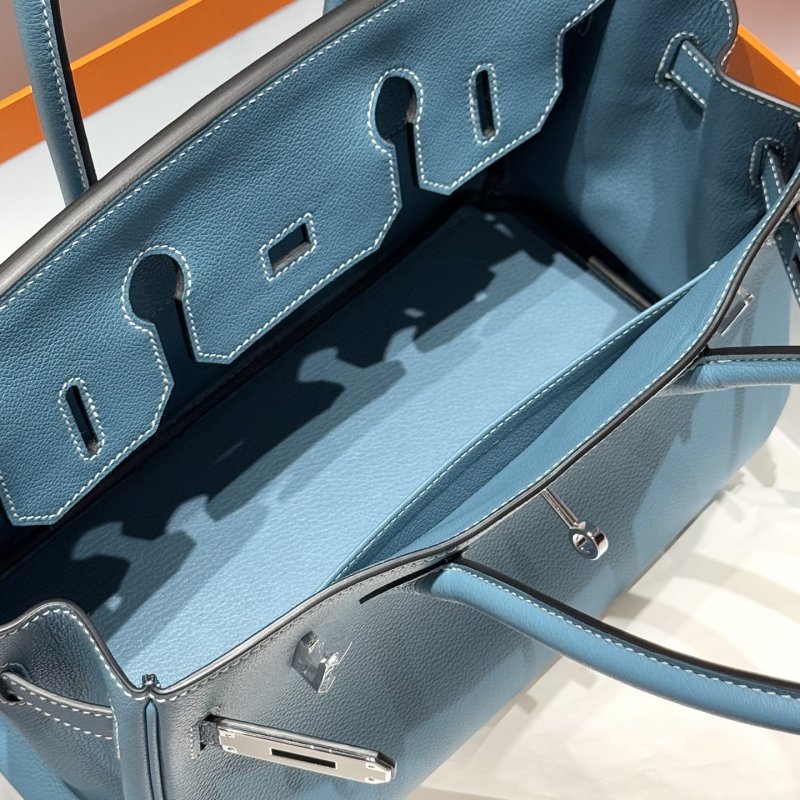 Сумка кожаная Shoulder Birkin Silver 29 см фото 9