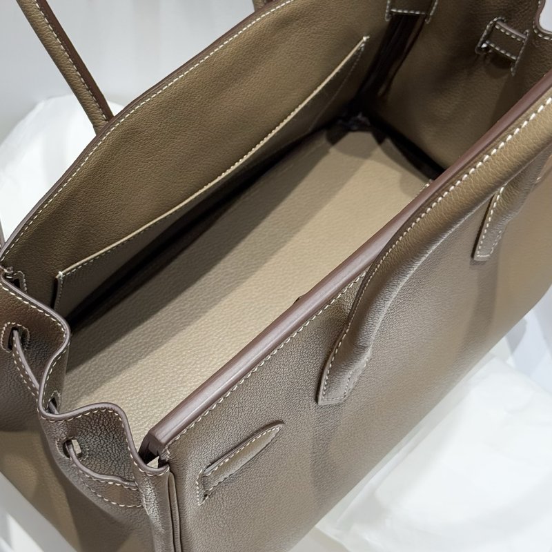 Сумка кожаная Shoulder Birkin Silver 29 см фото 9