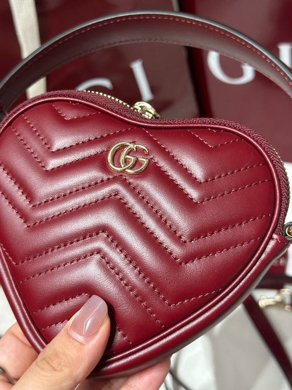 A bag leather at form hearts фото 3