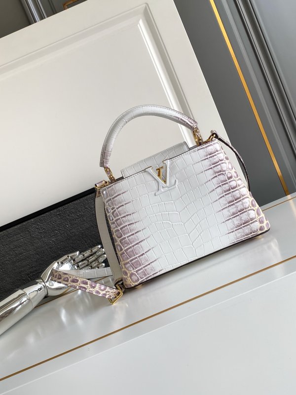 Сумка кожаная женская Capucines 27 см гималайский крокодил