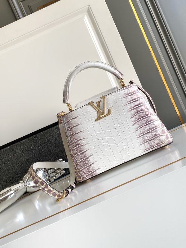 Сумка кожаная женская Capucines 27 см гималайский крокодил