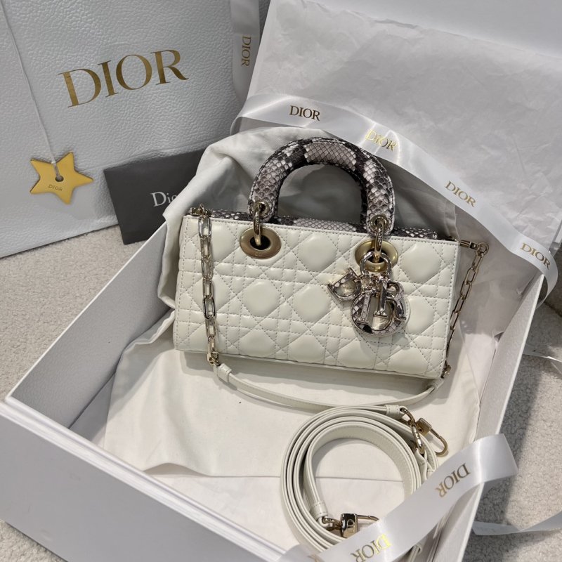 A bag Lady D-Joy 22 cm from handle of snakeskin skin