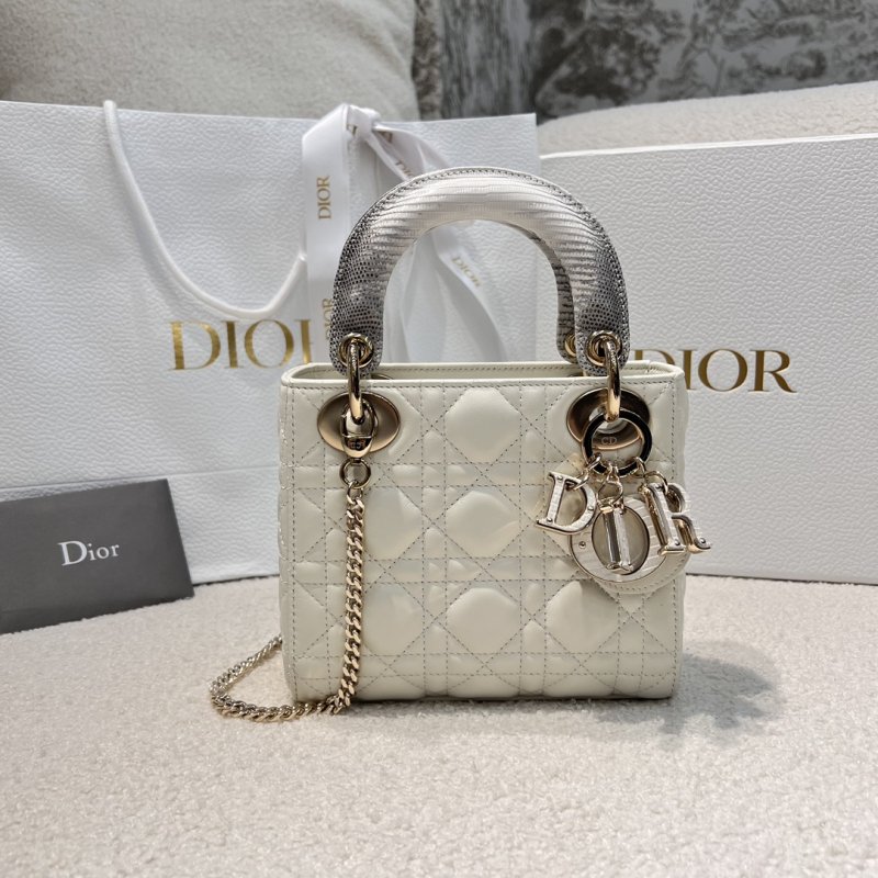 A bag Lady Dior 17 cm from handle of skin Гималайскjq lizard