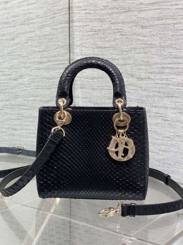 Сумка Lady Dior 20 см из змеиной кожи