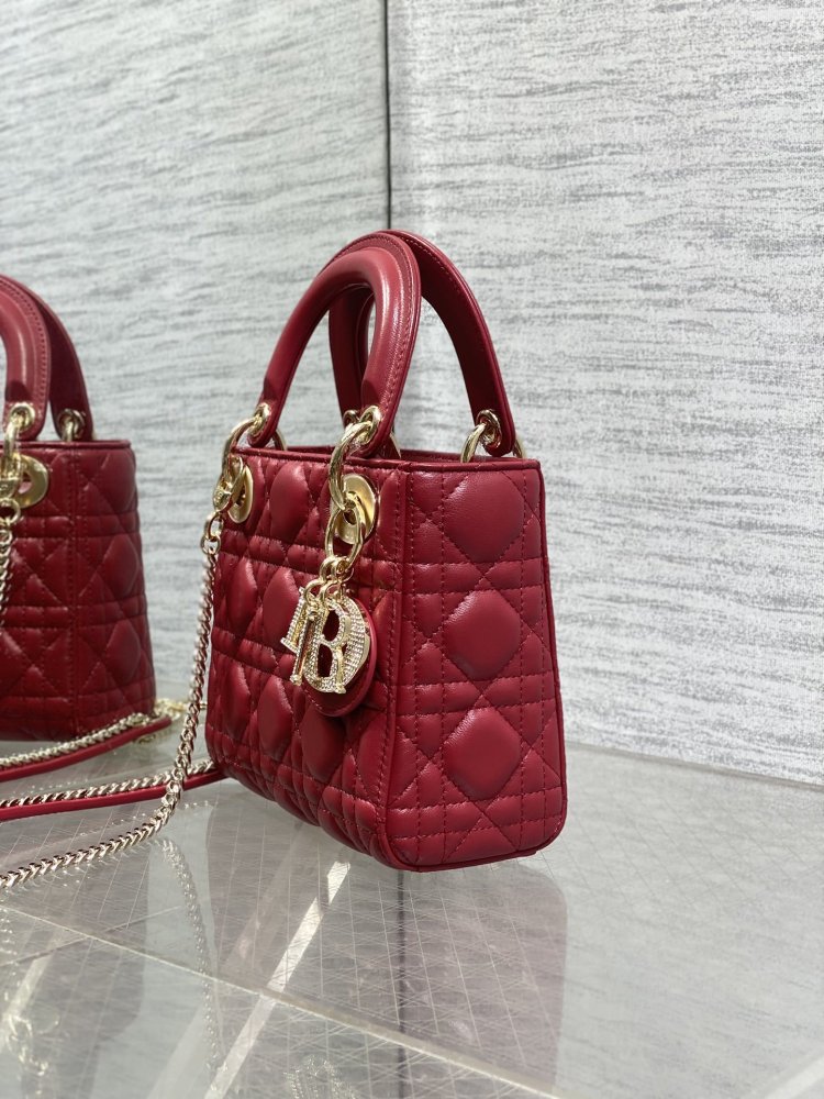 Сумка Lady Dior кожаная 17 см фото 6