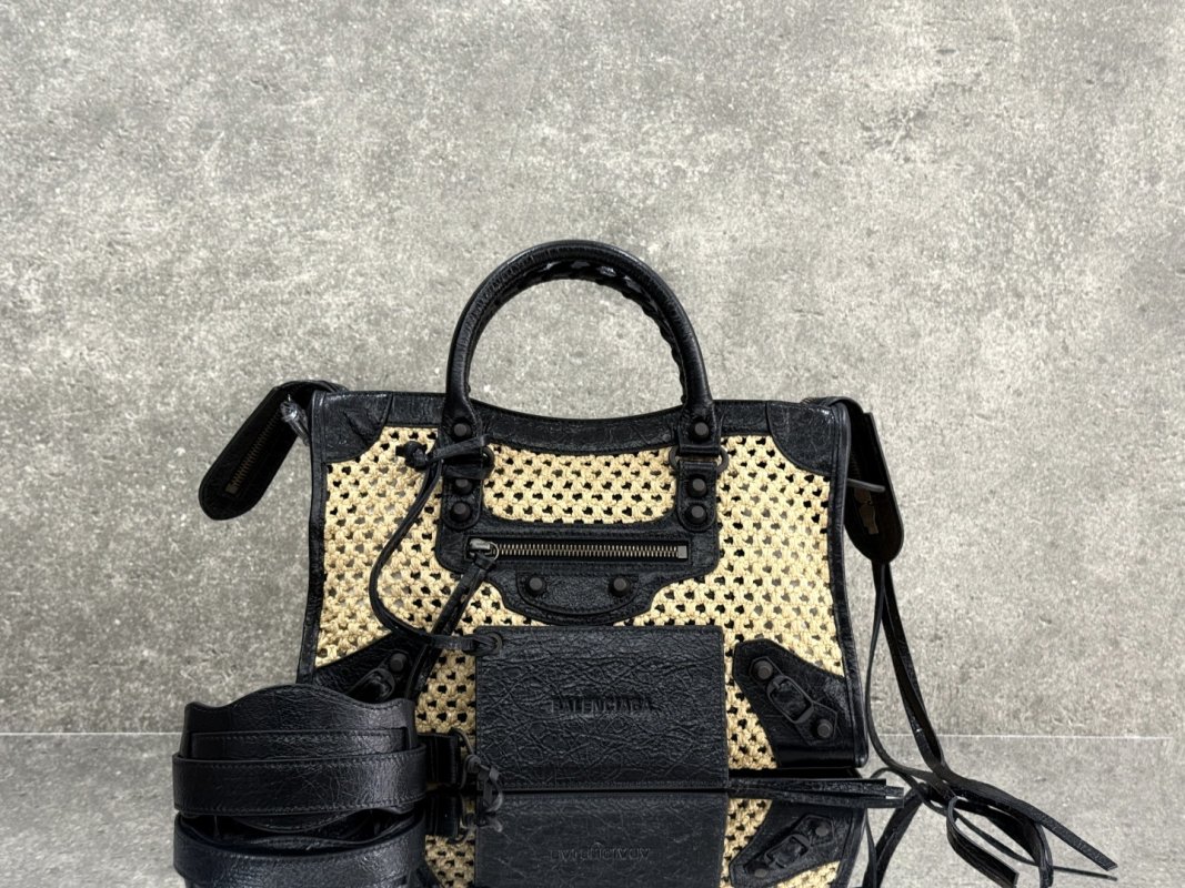 Сумка Le City Small из рафии и кожи 30 см