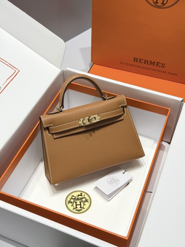 Сумка Mini Kelly 20 см в коже Epsom
