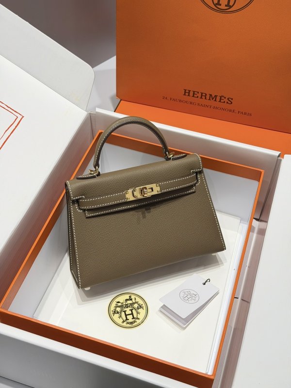 Сумка Mini Kelly 20 см в коже Epsom
