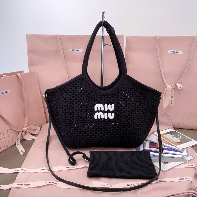 Сумка Miu Miu 26 см плетёная тоут с клатчем