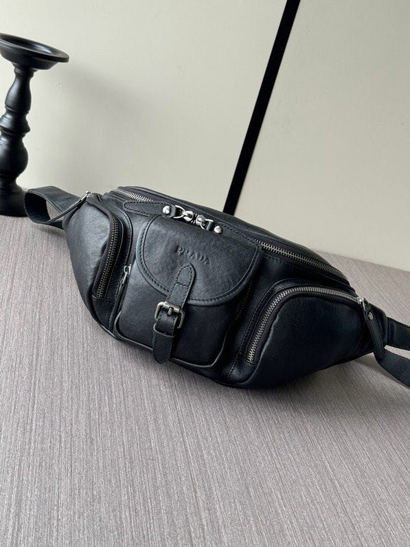 A bag on belt men's leather 39 cm