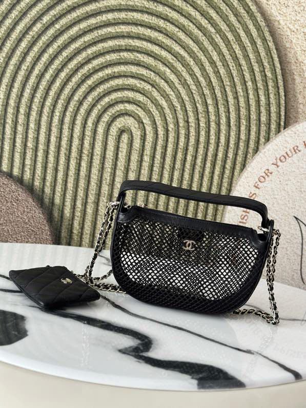 Сумка сетка кожаная 22 см