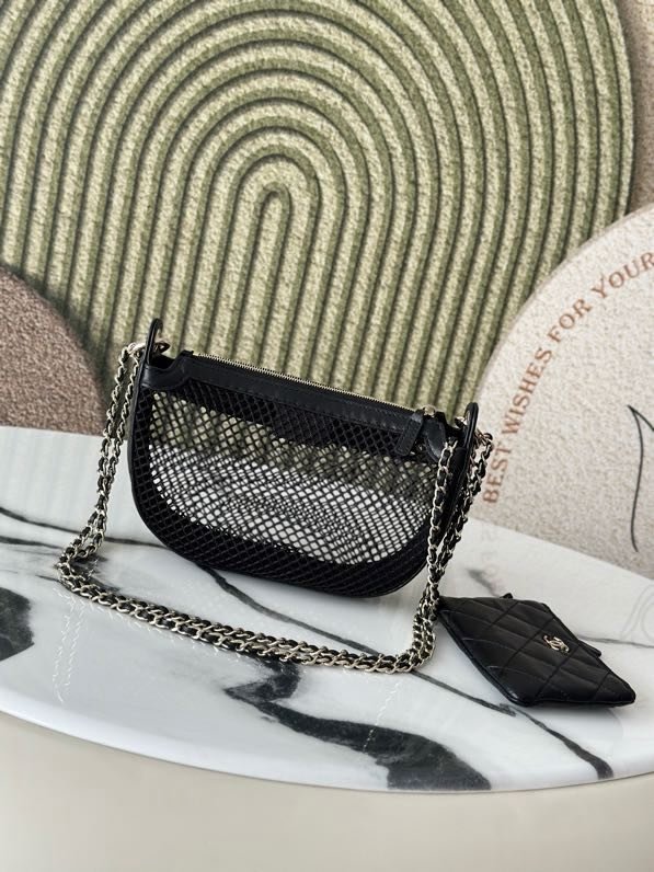 Сумка сетка кожаная 22 см фото 2