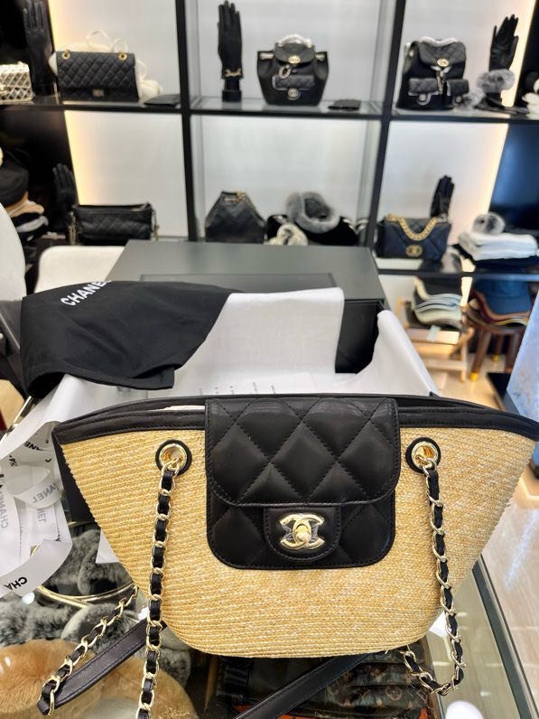 Сумка соломенная Chanel 26C 54 см фото 3