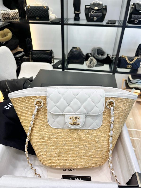Сумка соломенная Chanel 26C 54 см фото 7
