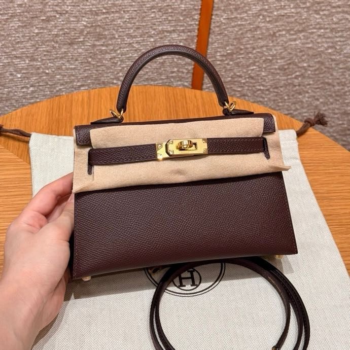 Сумка в коже Epsom mini Kelly 19 см