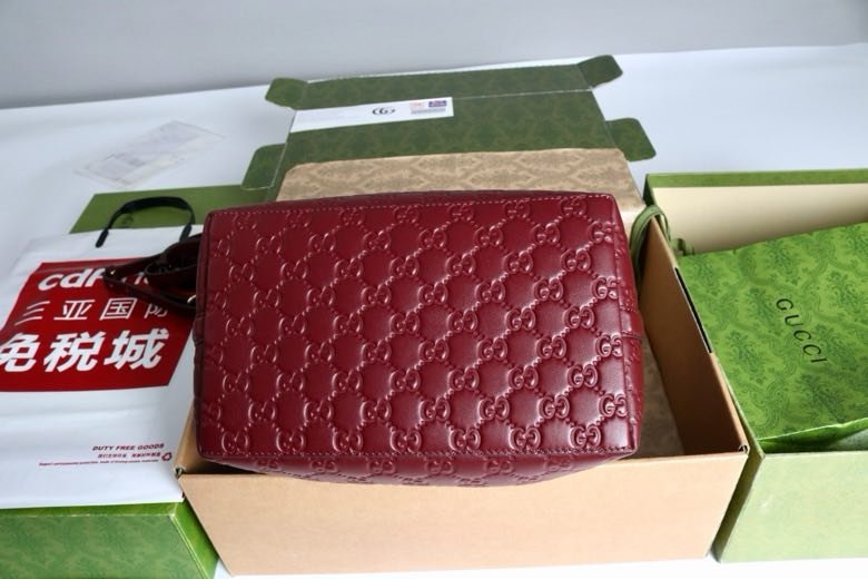 Сумка ведро GG Emblem кожаная 25 см фото 2