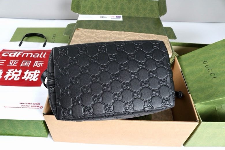 Сумка ведро GG Emblem кожаная 25 см фото 7