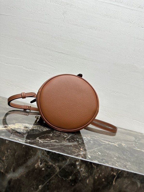 Сумка ведро кожаная 16 см фото 3