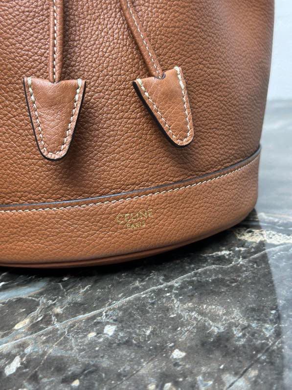 Сумка ведро кожаная 16 см фото 7