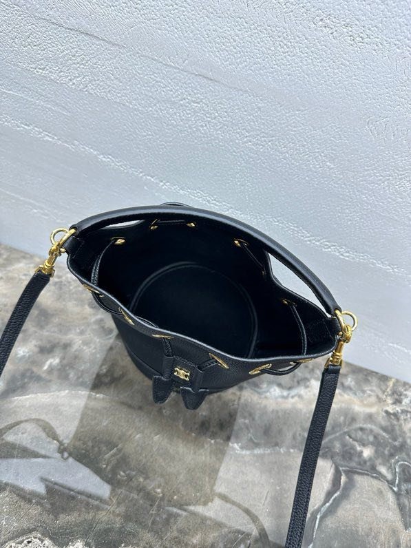 Сумка ведро кожаная 16 см фото 8