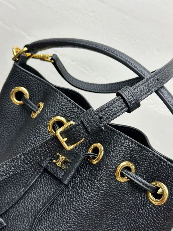 Сумка ведро кожаная 16 см фото 9