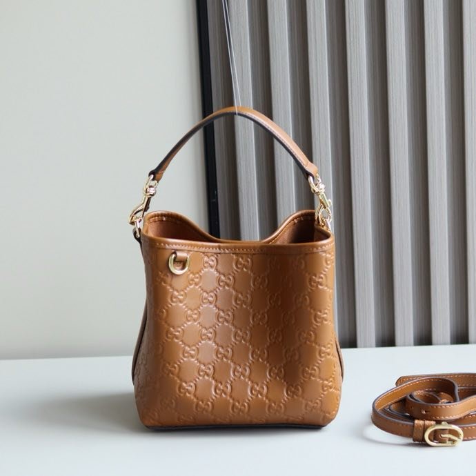 Сумка ведро кожаная 18 см