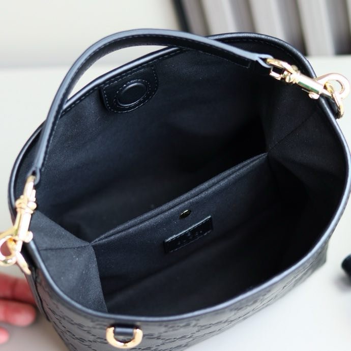 Сумка ведро кожаная 18 см фото 2