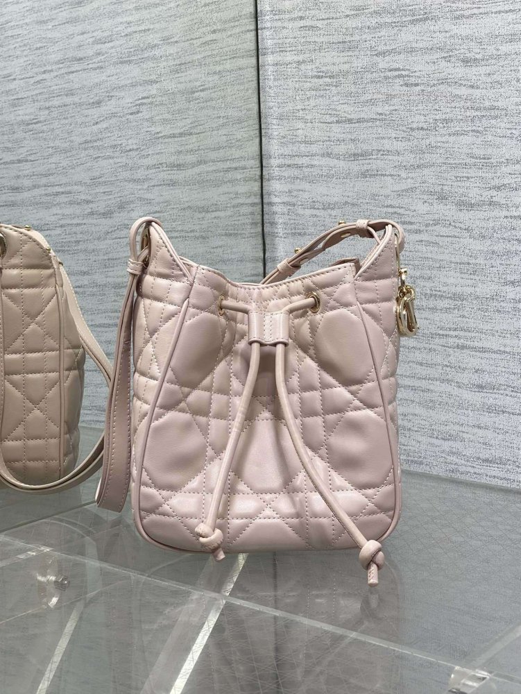 Сумка ведро кожаная Dior Caro 17 см фото 2