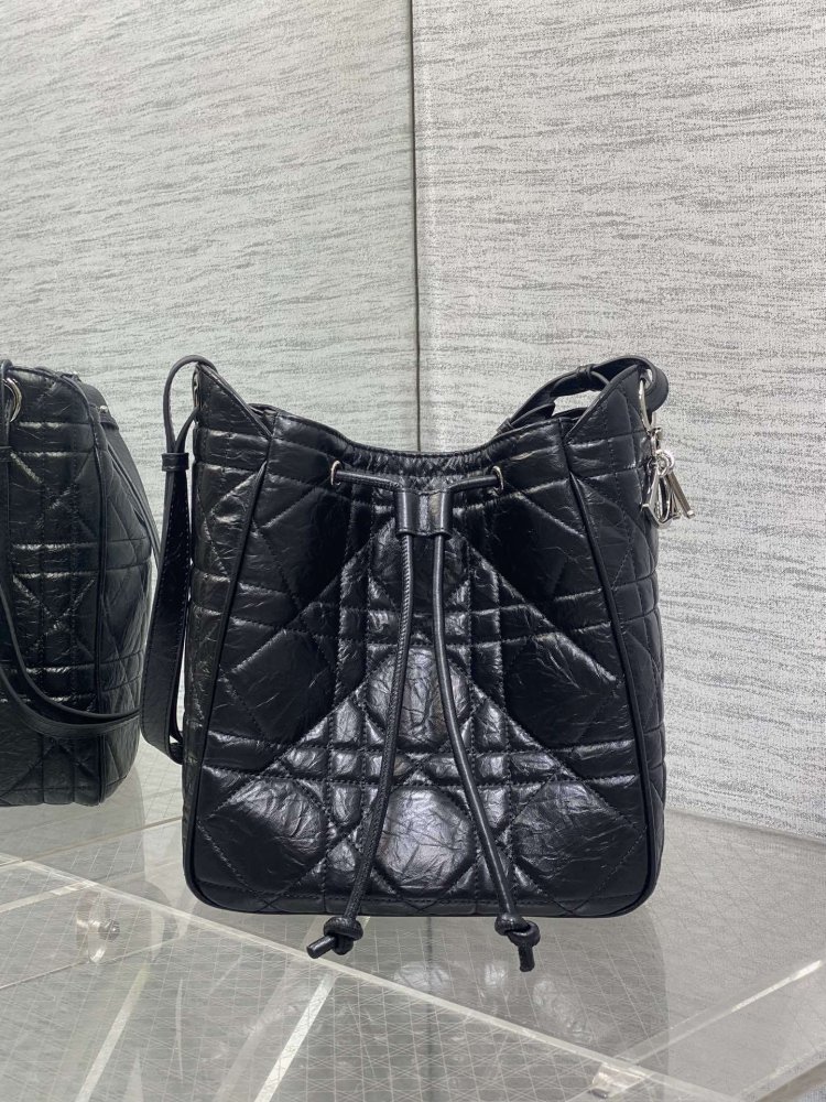 Сумка ведро кожаная Dior Caro 23 см фото 2